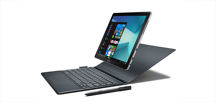 Samsung Galaxy Book Standard Series laptop showing 15.6-inch anti-glare display and full-size keyboard