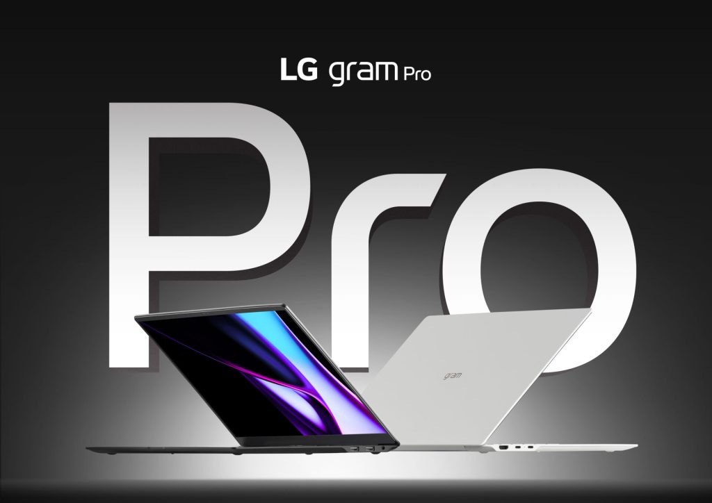LG gram Pro slim laptop with high refresh rate display