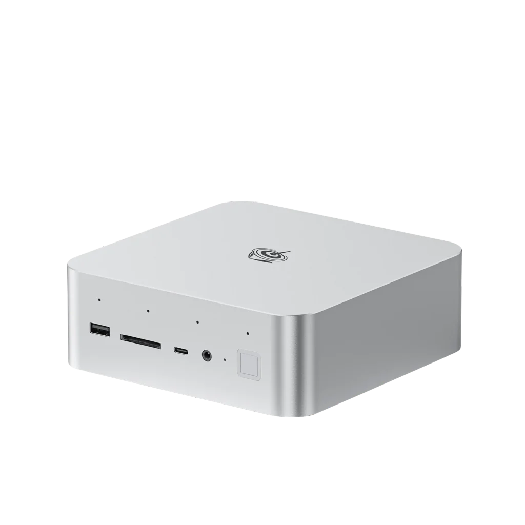 Beelink mini PC connected on a modern workspace desk