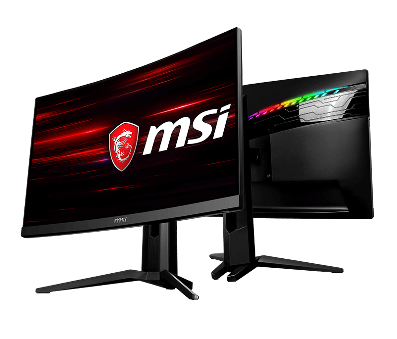 MSI MAG series gaming monitor displaying technical specifications and design features.