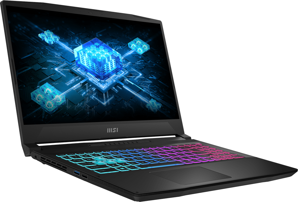 MSI Katana 15 gaming laptop front view on a clean desk