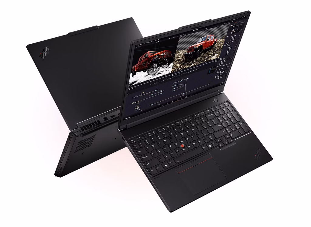 Lenovo ThinkPad P16 mobile workstation laptop showing front display and rear chassis design